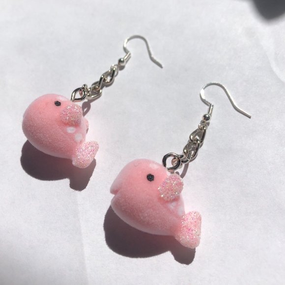 Pink Fish Earrings - Picture 3 of 4
